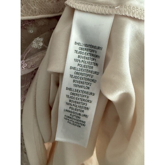 Anthropologie BHLDN Adrianna Papell Pink Adaliz Dress A Line Sequin Sz 10 - Picture 6 of 6